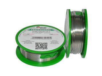 Припій Cynel Sn96,5Ag3Сu0,5 з флюсом 1,0мм  0,1кг 452 фото